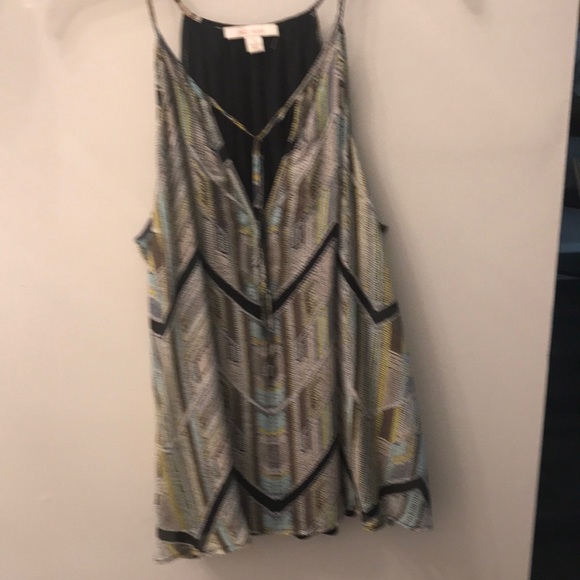 Ella Moss Tops - Ella Moss string patterned racer back silk blouse